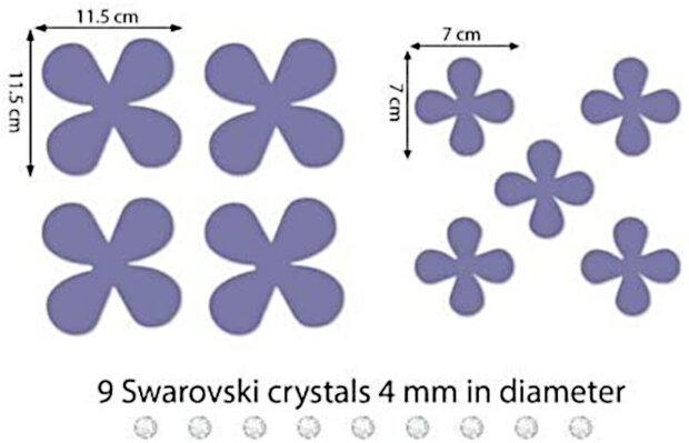 3D-muurstickers Flower PVC lila 18-delig