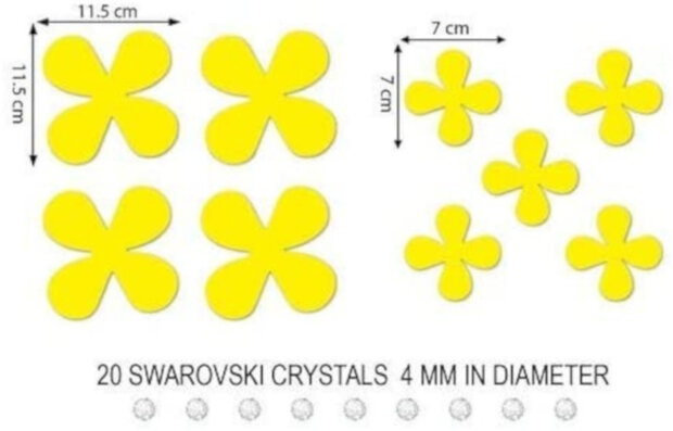 3D-muurstickers Flower PVC geel 18-delig