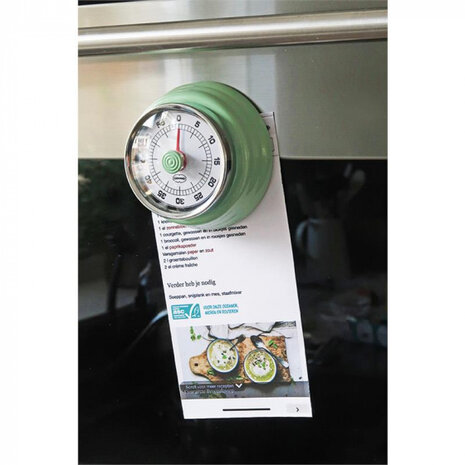 kookwekker Retro 7,5 cm staal groen