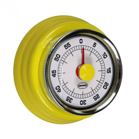 kookwekker Retro 7,5 cm staal geel