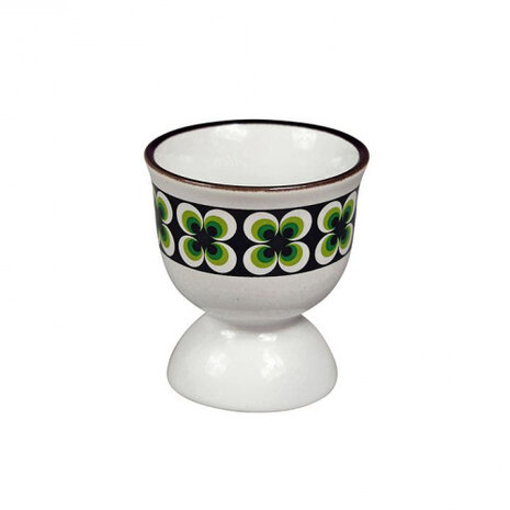 eierdop Ranoma 5,6 cm keramiek groen/wit