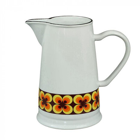 waterkruik Ramona 1,6 liter keramiek wit/geel