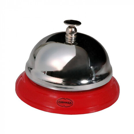 tafelbel 8,5 cm staal/chroom rood
