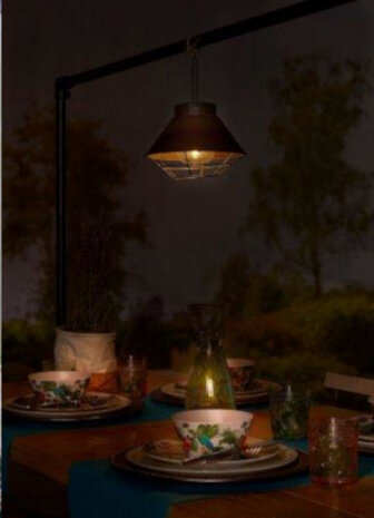 hanglamp Detroit solar led 25 cm staal bruin