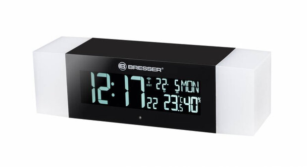 wekkerradio met bluetooth 23 x 6 cm zwart/wit