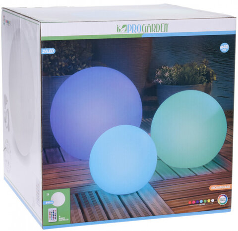 buitenspot led bal 40 cm polyetheen wit