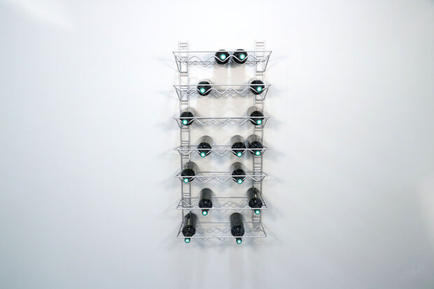 wijnrek Walltech 103,8 x 46,5 cm zilver 12-delig