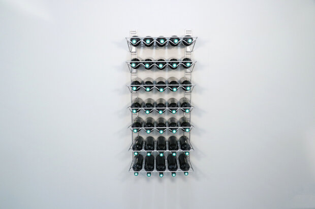 wijnrek Walltech 103,8 x 46,5 cm zilver 12-delig
