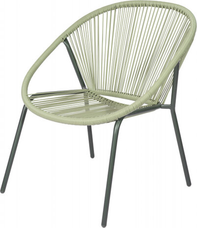stapelstoel 73 x 71 x 83 cm staal/polyester groen/grijs