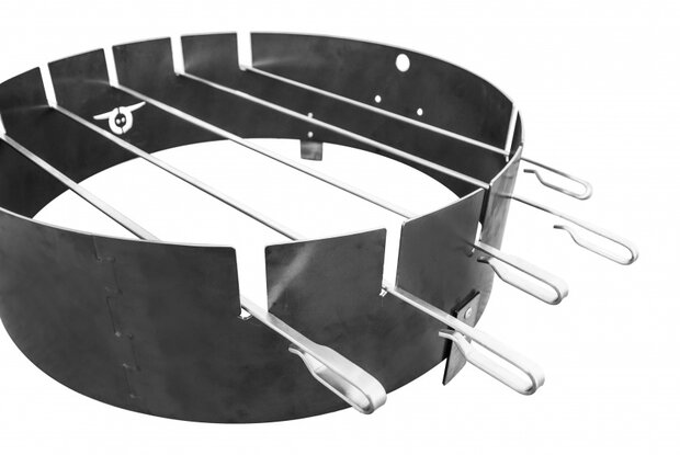 barbecue-accesoires Shaslickring 20 x 50 cm staal zwart