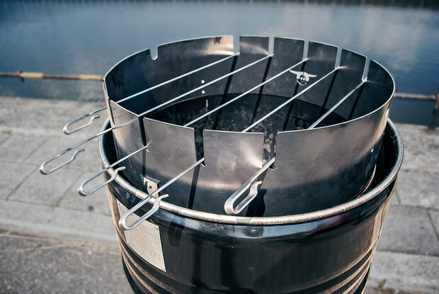 barbecue-accesoires Shaslickring 20 x 50 cm staal zwart