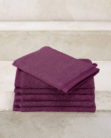 washandjes Contessa 16 x 22 cm paars 6 stuks