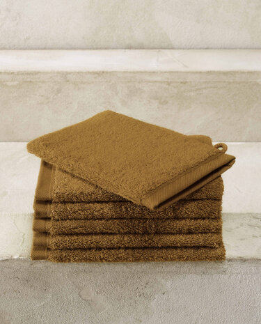 washandjes Contessa 16 x 22 cm bruin 6 stuks