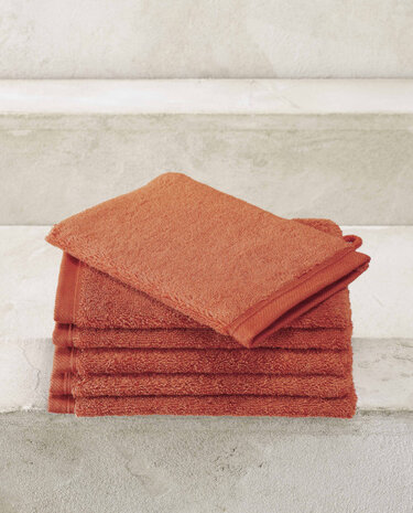 washandjes Contessa 16 x 22 cm oranje 6 stuks