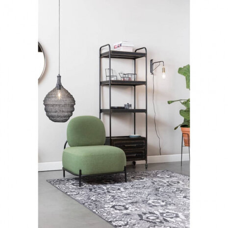 fauteuil Polly 77 x 72 cm polyester/staal groen