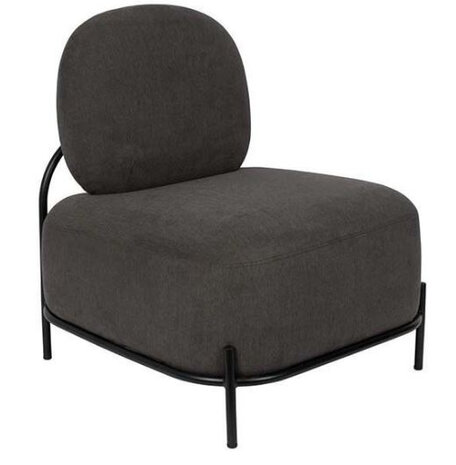 fauteuil Polly 77 x 72 x 66 cm polyester/staal donkergrijs