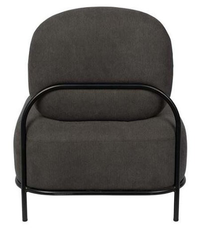 fauteuil Polly 77 x 72 x 66 cm polyester/staal donkergrijs