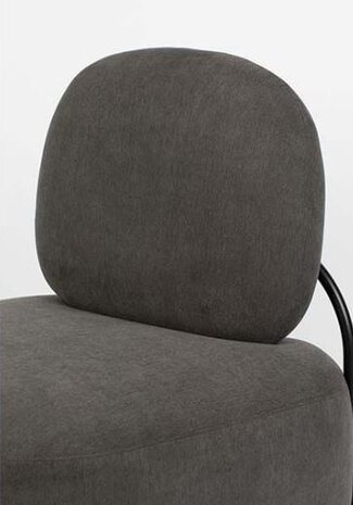 fauteuil Polly 77 x 72 x 66 cm polyester/staal donkergrijs