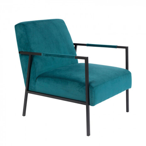 fauteuil Wakasan 81 x 76 cm polyester/staal turquoise