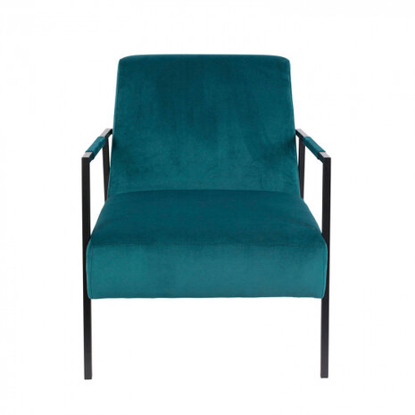 fauteuil Wakasan 81 x 76 cm polyester/staal turquoise