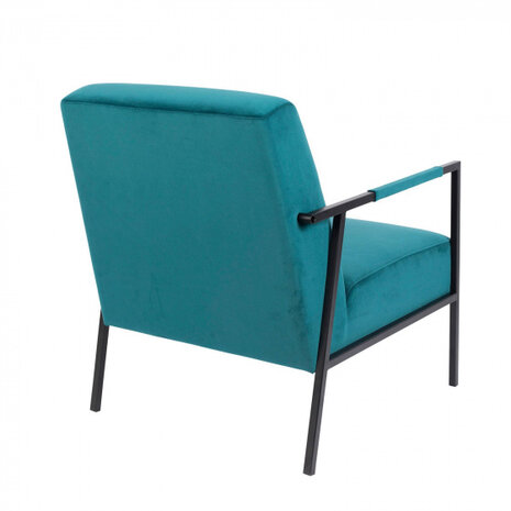 fauteuil Wakasan 81 x 76 cm polyester/staal turquoise