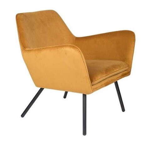 stoel Bon 80 x 78 cm fluweel/staal goud