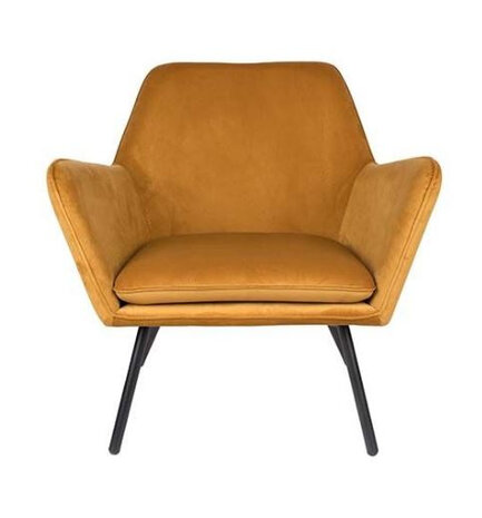 stoel Bon 80 x 78 cm fluweel/staal goud