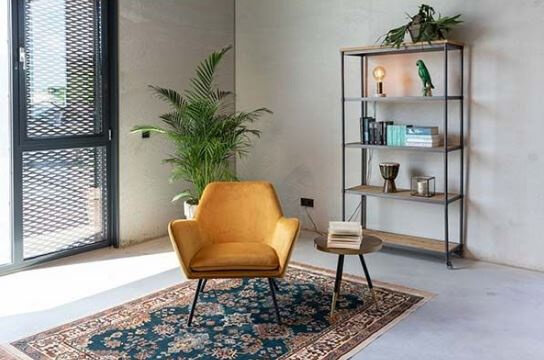 stoel Bon 80 x 78 cm fluweel/staal goud