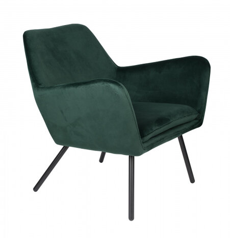 stoel Bon 80 x 76 x 78 cm velvet/staal groen