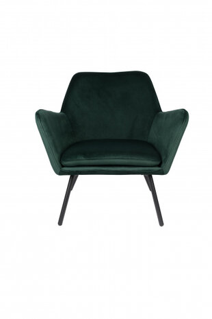 stoel Bon 80 x 76 x 78 cm velvet/staal groen