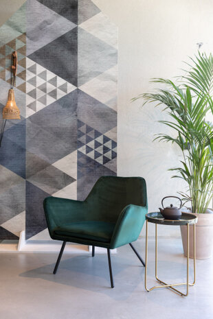stoel Bon 80 x 76 x 78 cm velvet/staal groen