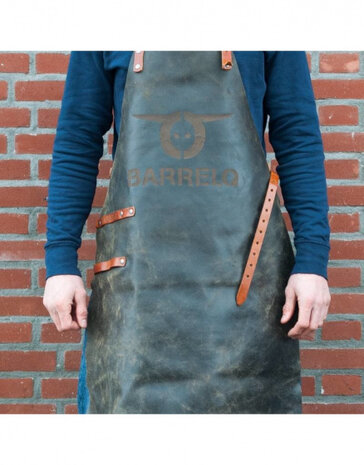 barbecueschort Apron Pro leer zwart one-size