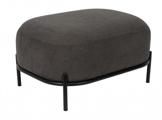 hocker Polly 66 x 51 cm polyester/staal grijs/zwart