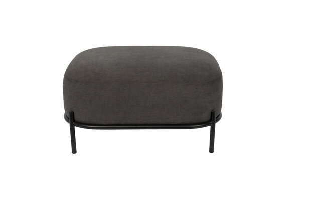 hocker Polly 66 x 51 cm polyester/staal grijs/zwart