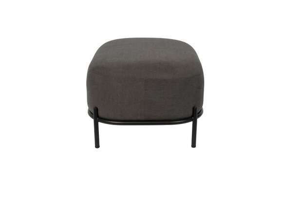 hocker Polly 66 x 51 cm polyester/staal grijs/zwart