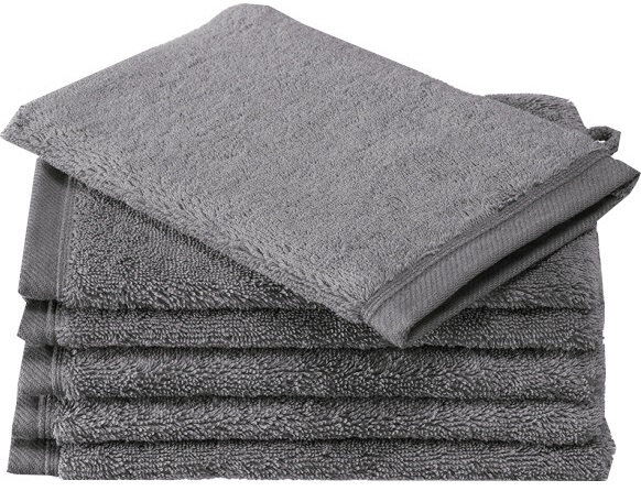 washandjes Contessa 16 x 22 cm grijs 6 stuks