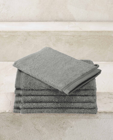 washandjes Contessa 16 x 22 cm grijs 6 stuks
