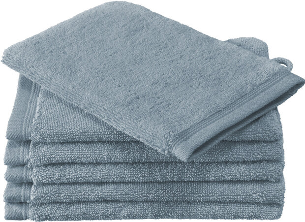 washandjes Contessa 16 x 22 cm ijsblauw 6 stuks