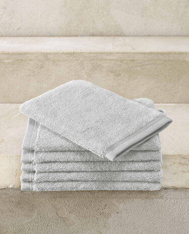 washandjes Contessa 16 x 22 cm zilver 6 stuks