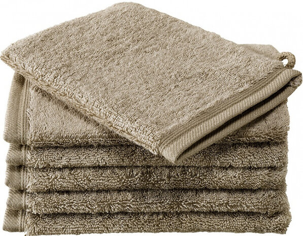 washandjes Contessa 16 x 22 cm taupe 6 stuks