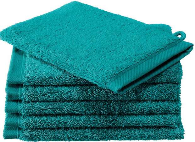 washandjes Contessa 16 x 22 cm turquoise 6 stuks