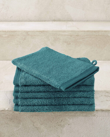 washandjes Contessa 16 x 22 cm turquoise 6 stuks