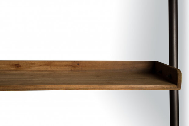 wandkast Rook 78 x 180 cm staal/hout donkergrijs/blank