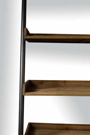 wandkast Rook 78 x 180 cm staal/hout donkergrijs/blank