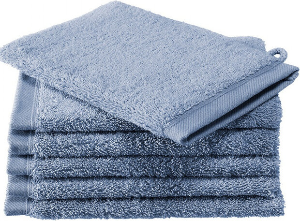 washandjes Contessa 16 x 22 cm stoneblue 6 stuks
