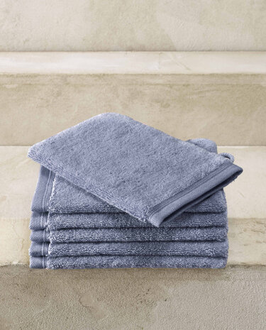 washandjes Contessa 16 x 22 cm stoneblue 6 stuks