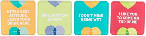 onderzetter set 8,5 x 8,5 cm glas 4 stuks