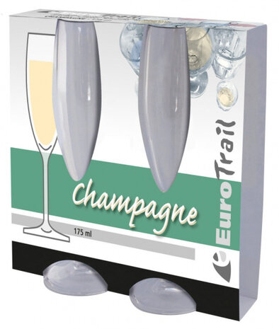champagneglas 175 ml polycarbonaat transparant 2 stuks
