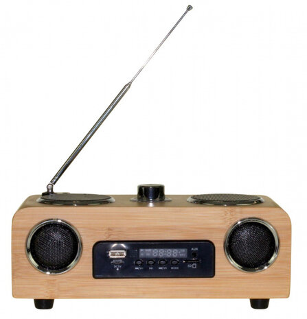 draagbare speaker oneConcept 20 cm bamboe