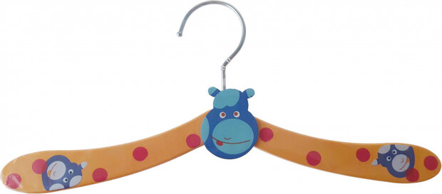 kledinghanger Nijlpaard junior 29 cm hout oranje/blauw
